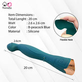 Size details of silicone G-spot massager - 20cm length with flexible neck